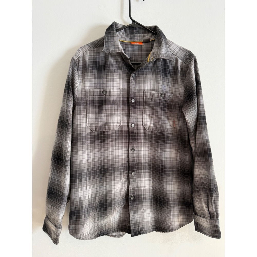 Merrell Men Gray Plaid Long Sleeve Button Up Shirt Selectwick Size M‎